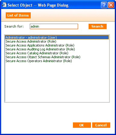 Selection from the filtered list box.