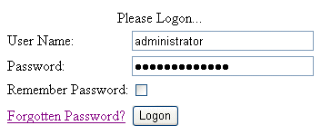 Log on form