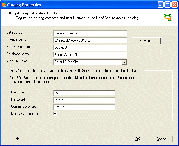 Registering an existing catalog