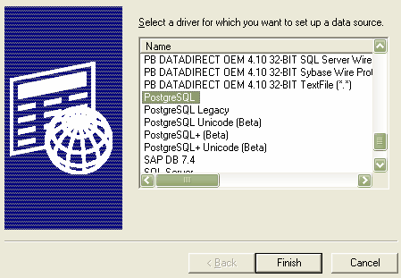 PostgreCreateNewDataSource