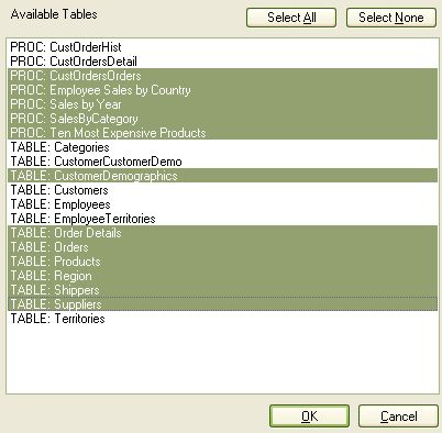 SelectTables
