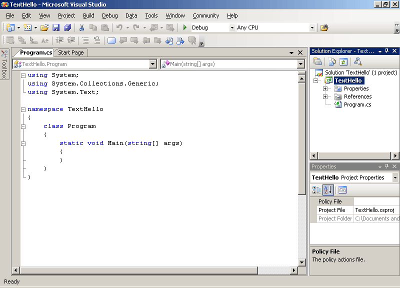 Beginning Programming with the Visual Studio 2005 Environment Beginning Programming with the Visual Studio 2005 Environment